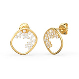 Diamond Cluster Earrings/ Diamond Earrings in 14k Solid Gold / Designer Diamond Earrings/ Stud Earrings/ Statement Diamond Studs / Gift