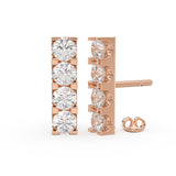 Diamond Bar Stud Earrings in 14k Solid Gold / Rose Gold Diamond Bar Stud Earrings / Dainty Minimal Diamond Earrings / Christmas Sale