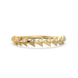 Triangle Gold Diamond Band in 14k Gold / Pyramid Gold Ring / ZigZag Trillion Gold Band White Diamond Ring / Geometric Gold Wedding Band