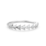 Triangle Gold Diamond Band in 14k Gold / Pyramid Gold Ring / ZigZag Trillion Gold Band White Diamond Ring / Geometric Gold Wedding Band