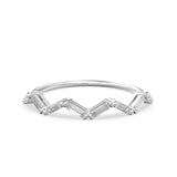 Zigzag Baguette Diamond Wedding Band / Natural Diamond Ring / Baguette Cut Gold Band White Diamond Ring / Dainty Diamond Stacking Ring
