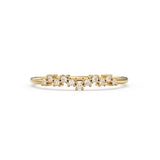 14k Gold Diamond Wedding Band / Half Eternity Diamond Wedding Band Prong Setting / Stackable Ring / Dainty Diamond Ring