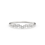 14k Gold Diamond Wedding Band / Half Eternity Diamond Wedding Band Prong Setting / Stackable Ring / Dainty Diamond Ring