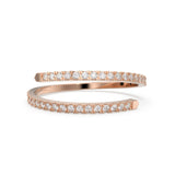 Art Nouveau Whiplash Diamond Band / Snake Diamond Ring / Swoop Bypass Wraparound Ring / Swirl 14k Wedding Band