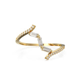 ZigZag Diamond Ring / 14k Gold Pop Jewelry / Wavy Baguette Diamond Band / Astronomy Constellation Jewelry