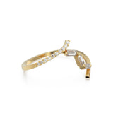 ZigZag Diamond Ring / 14k Gold Pop Jewelry / Wavy Baguette Diamond Band / Astronomy Constellation Jewelry
