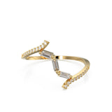 ZigZag Diamond Ring / 14k Gold Pop Jewelry / Wavy Baguette Diamond Band / Astronomy Constellation Jewelry