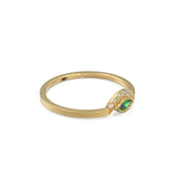 Marquise Emerald Diamond Ring / Evil Eye Gold Ring / May Birthstone 14k Gold Jewelry / Marquise Gemstone Gold Ring