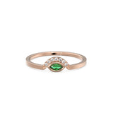 Marquise Emerald Diamond Ring / Evil Eye Gold Ring / May Birthstone 14k Gold Jewelry / Marquise Gemstone Gold Ring