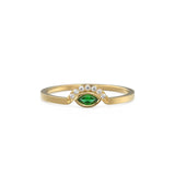 Marquise Emerald Diamond Ring / Evil Eye Gold Ring / May Birthstone 14k Gold Jewelry / Marquise Gemstone Gold Ring