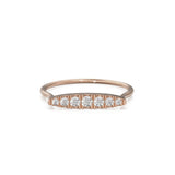 6 Row Pave Diamond Ring / 14k Gold Bar Ring / Diamond Gold Wedding Band / Handmade Gold Pave Ring