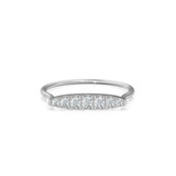 6 Row Pave Diamond Ring / 14k Gold Bar Ring / Diamond Gold Wedding Band / Handmade Gold Pave Ring