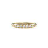 6 Row Pave Diamond Ring / 14k Gold Bar Ring / Diamond Gold Wedding Band / Handmade Gold Pave Ring