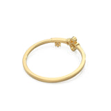 Peacock Diamond 14k Gold Band / Butterfly Diamond Ring / Delicate Flower Handmade Ring / Mingei Diamond Ring