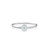 Pave Diamond Flower Ring / Round Diamond Ring / Cluster Pave Diamond Round Ring / Handmade Wedding Band