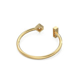 Princess Diamond Ring / Geometric Pave Diamond Bar Wedding Band in 14k Gold / Classic Open Design Minimalist Ring
