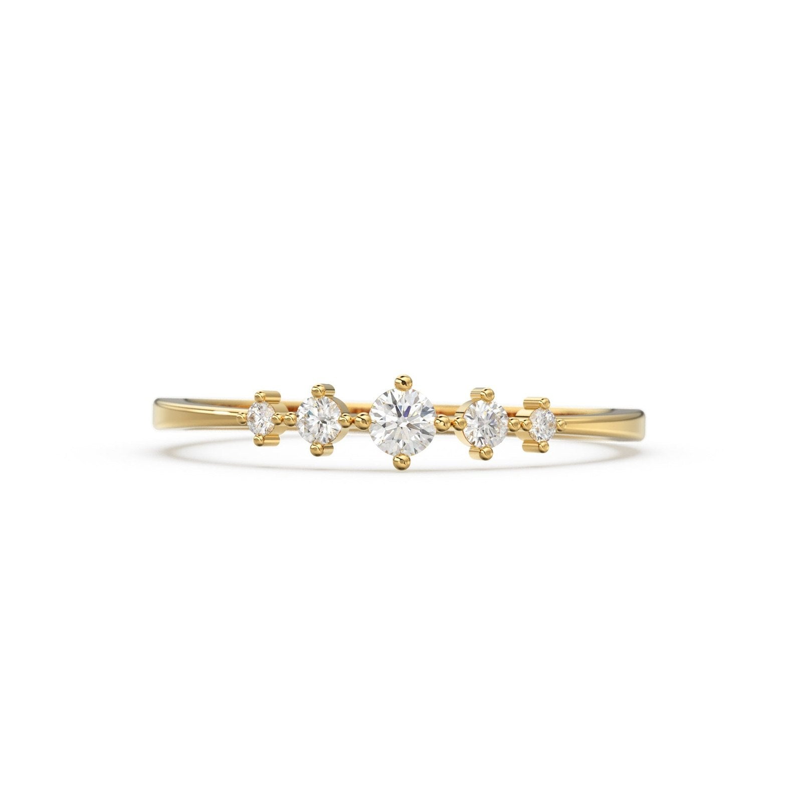 Brilliant Diamond Band in 14k Gold / Round Diamond Ring / Gold Band White Diamond Ring / Diamond Wedding Band