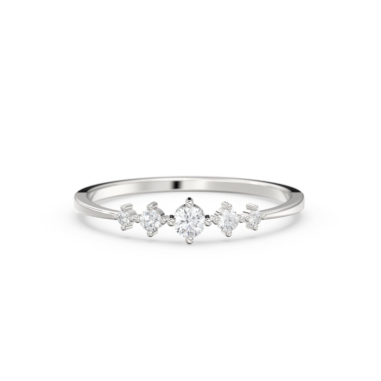 Brilliant Diamond Band in 14k Gold / Round Diamond Ring / Gold Band White Diamond Ring / Diamond Wedding Band