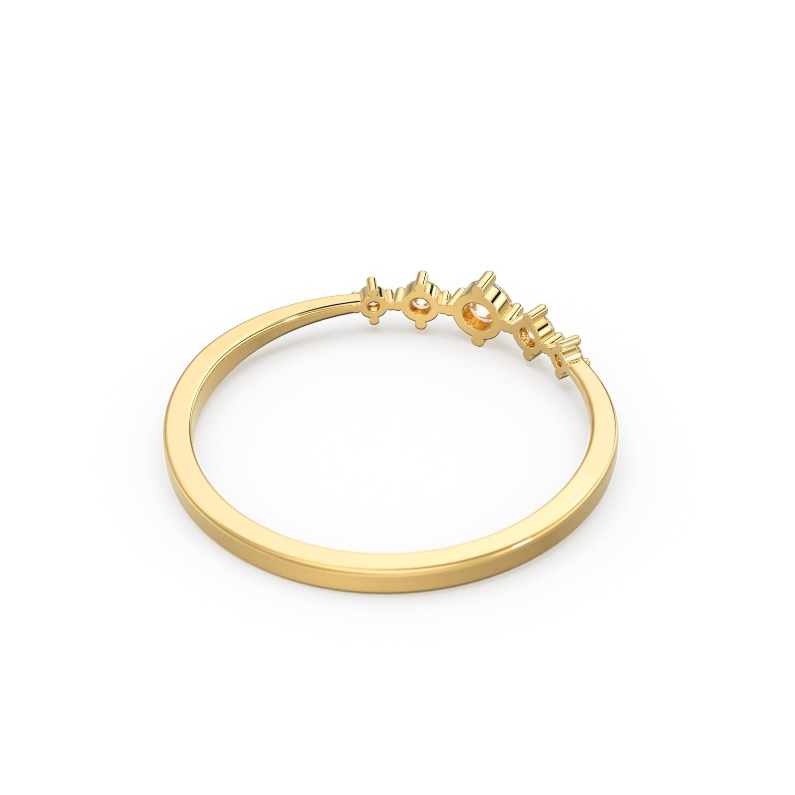 Brilliant Diamond Band in 14k Gold / Round Diamond Ring / Gold Band White Diamond Ring / Diamond Wedding Band