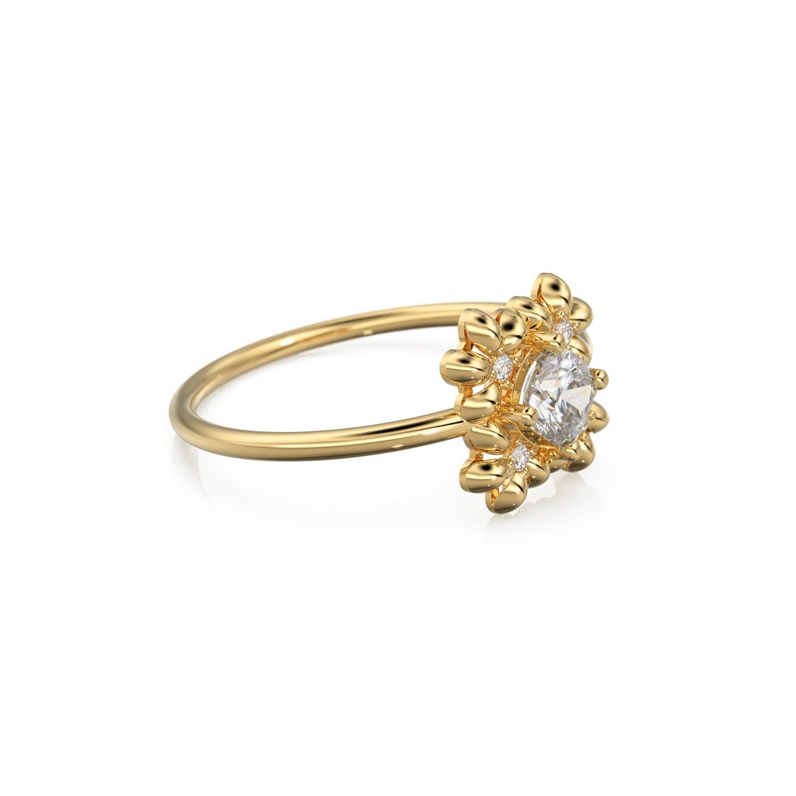 Cushion Diamond Ring / Brilliant Diamond Band in 14k Gold / / Gold Band White Diamond Ring / Diamond Wedding Band