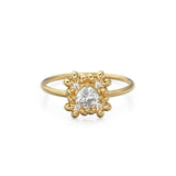 Cushion Diamond Ring / Brilliant Diamond Band in 14k Gold /  / Gold Band White Diamond Ring / Diamond Wedding Band