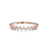 ZigZag Diamond Band in 14k Gold / Prong Set Cluster Diamond Ring / White Diamond Half Eternity Ring / Diamond Wedding Band