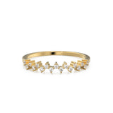 ZigZag Diamond Band in 14k Gold / Prong Set Cluster Diamond Ring / White Diamond Half Eternity Ring / Diamond Wedding Band