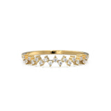 ZigZag Diamond Band in 14k Gold / Prong Set Cluster Diamond Ring / White Diamond Half Eternity Ring / Diamond Wedding Band