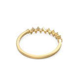 ZigZag Diamond Band in 14k Gold / Prong Set Cluster Diamond Ring / White Diamond Half Eternity Ring / Diamond Wedding Band