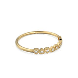 Heart Diamond Band in 14k Gold / Heart Diamond Ring / Gold Band White Diamond Ring / Genuine Diamond Wedding Band