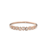 Heart Diamond Band in 14k Gold / Heart Diamond Ring / Gold Band White Diamond Ring / Genuine Diamond Wedding Band