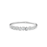 Heart Diamond Band in 14k Gold / Heart Diamond Ring / Gold Band White Diamond Ring / Genuine Diamond Wedding Band