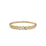 Heart Diamond Band in 14k Gold / Heart Diamond Ring / Gold Band White Diamond Ring / Genuine Diamond Wedding Band