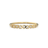 Heart Diamond Band in 14k Gold / Heart Diamond Ring / Gold Band White Diamond Ring / Genuine Diamond Wedding Band