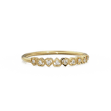 Heart Diamond Band in 14k Gold / Heart Diamond Ring / Gold Band White Diamond Ring / Genuine Diamond Wedding Band