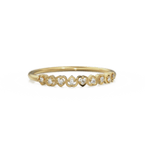 Heart Diamond Band in 14k Gold / Heart Diamond Ring / Gold Band White Diamond Ring / Genuine Diamond Wedding Band