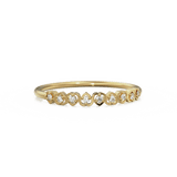 Heart Diamond Band in 14k Gold / Heart Diamond Ring / Gold Band White Diamond Ring / Genuine Diamond Wedding Band