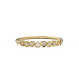 Heart Diamond Band in 14k Gold / Heart Diamond Ring / Gold Band White Diamond Ring / Genuine Diamond Wedding Band
