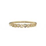 Heart Diamond Band in 14k Gold / Heart Diamond Ring / Gold Band White Diamond Ring / Genuine Diamond Wedding Band