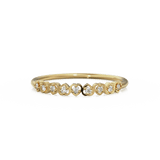 Heart Diamond Band in 14k Gold / Heart Diamond Ring / Gold Band White Diamond Ring / Genuine Diamond Wedding Band