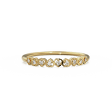 Heart Diamond Band in 14k Gold / Heart Diamond Ring / Gold Band White Diamond Ring / Genuine Diamond Wedding Band