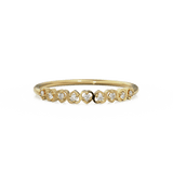 Heart Diamond Band in 14k Gold / Heart Diamond Ring / Gold Band White Diamond Ring / Genuine Diamond Wedding Band