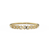 Heart Diamond Band in 14k Gold / Heart Diamond Ring / Gold Band White Diamond Ring / Genuine Diamond Wedding Band
