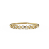 Heart Diamond Band in 14k Gold / Heart Diamond Ring / Gold Band White Diamond Ring / Genuine Diamond Wedding Band