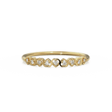 Heart Diamond Band in 14k Gold / Heart Diamond Ring / Gold Band White Diamond Ring / Genuine Diamond Wedding Band