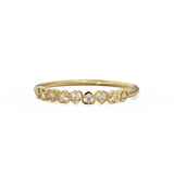Heart Diamond Band in 14k Gold / Heart Diamond Ring / Gold Band White Diamond Ring / Genuine Diamond Wedding Band