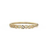 Heart Diamond Band in 14k Gold / Heart Diamond Ring / Gold Band White Diamond Ring / Genuine Diamond Wedding Band