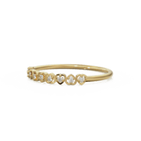 Heart Diamond Band in 14k Gold / Heart Diamond Ring / Gold Band White Diamond Ring / Genuine Diamond Wedding Band