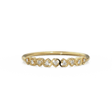 Heart Diamond Band in 14k Gold / Heart Diamond Ring / Gold Band White Diamond Ring / Genuine Diamond Wedding Band