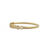 Heart Diamond Band in 14k Gold / Heart Diamond Ring / Gold Band White Diamond Ring / Genuine Diamond Wedding Band